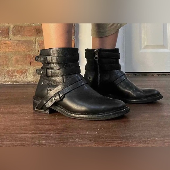 Dolce Vita Kiera Leather Moto Ankle Riding Bootie Black - Picture 11 of 12